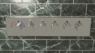 Shower panel with fittings